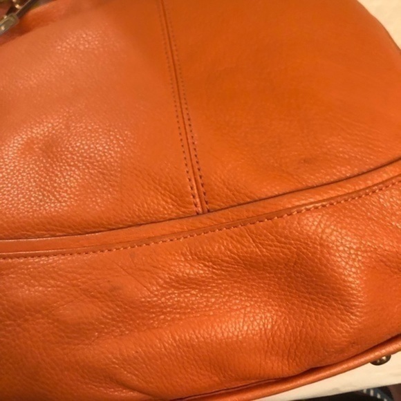 B makowsky orange leather two way bag - Picture 8 of 14